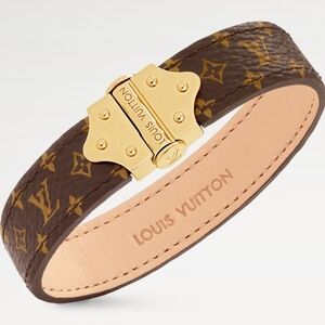 Louis Vuitton Dark Brown Monogram BRACELET with Gold Buckle